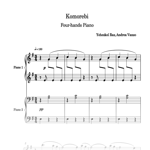Komorebi (Piano Four Hands Version)