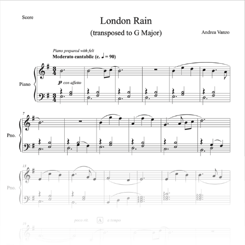 London Rain - (transposed to G Major)