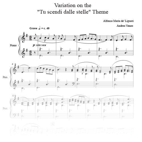 Variation on the "Tu scendi dalle Stelle" Theme