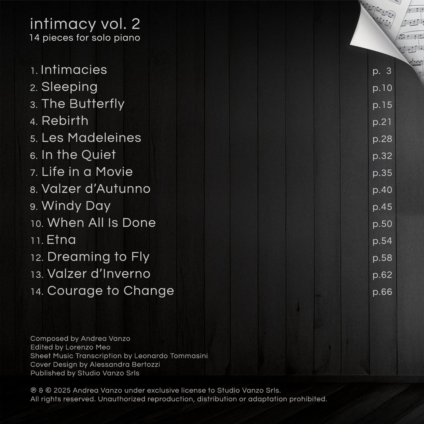 intimacy vol. 2 - 14 pieces for solo piano